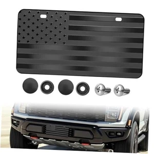 Amerikanischer Flaggenrahmen - Vintage Aluminium Metall 3D geprägt USA Flaggenrahmen schwarz - Bild 1 von 8