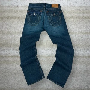Vintage Skater Jeans 32x34 True Religion Dark Wash Bootcut Flared Made USA Y2K - Picture 1 of 7