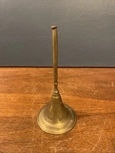 Vintage 6” Decorated Etched Brass Bell India Handmade  Bell Ringer Dinner Table - Picture 1 of 7