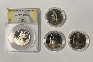 1992-s Columbus half dollar ANACS PF70 Deep Cameo - Greysheet Bid is $50 +Bonus - Picture 1 of 9