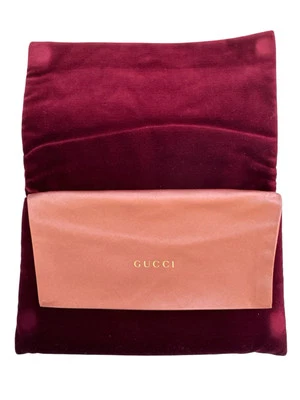 Gucci Burgundy/Maroon Velvet Sunglass Case.  8”x5” Hollywood Forever Collection - Image 1 of 4