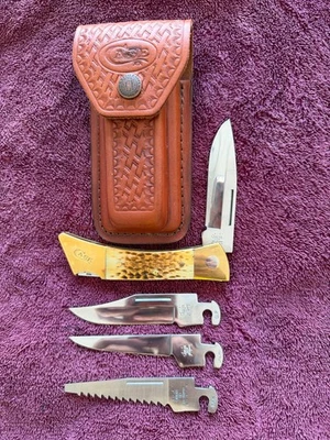 Cuchillo Cambiador Estuche - 4 Hojas y Estuche de Cuero - Sin Caja Foto 1 de 3