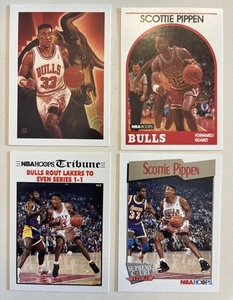 Scottie Pippen 4 Cards NBA Hoops 1989-90 244 1991-92 506 539 456 Chicago Bulls - Picture 1 of 6