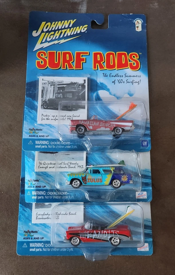 3 Johnny Lightning Surf Rods: Hawaiian Bunch, Zulus, and South Bay Bandits - image 1 of 1