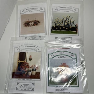 1:12 Dollhouse Miniature Ruth Hanke Floral Kits-DIY-4 Kits-Mum,Poinsettia +2 - Picture 1 of 9