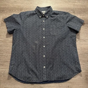 GAP Shirt Mens XL Blue Floral Short Sleeve Button Up Cotton Preppy Costal Casual - Picture 1 of 11