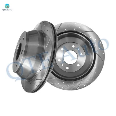 Rear 325mm Drilled Slotted Brake Disc Rotors For 2005-2009 Saab 9-7X - Image 1 of 4