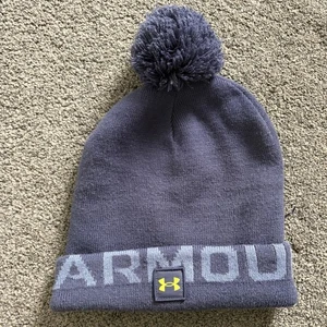 Under Armour Undeniable Blue Bobble Beanie Hat One Size Golf Winter - Picture 1 of 6