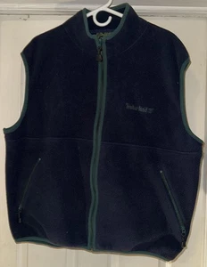 Timberland Weathergear Vest Mens Large Navy Blue Fleece Full Zip Outdoors Hiking - Picture 1 of 3