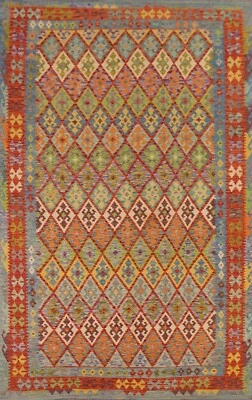 Southwestern Reversible Kilim Pastel Color Hand woven Room Size Area Rug 9x12 ft - Image 1 of 4