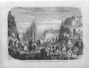 Alexandria Eisenbahn Turin Genua Antiker Druck Holzschnitt 1859 - Bild 1 von 1
