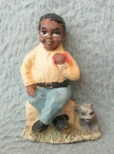 Boy With Cat African American 3D Magnet Souvenir Refrigerator Travel - Imagen 1 de 2