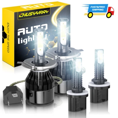 For Mitsubishi Galant 1999-2003 - 6000K LED Headlight High/Low + Fog Light Bulbs - Image 1 of 4