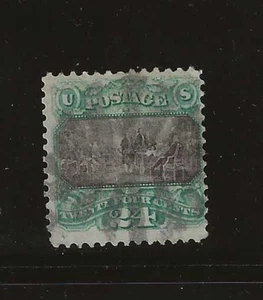 US Scott #120 used 24c green & violet 1869 Pictorial Issue, light cancel f/vf - Picture 1 of 2