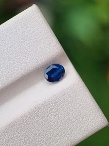 Pietra preziosa zaffiro blu forma ovale naturale sfaccettata certificata - Foto 1 di 5