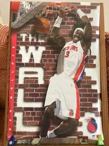 Ben Wallace Vintage Starline Poster 2002 "The Wall" Original Detroit Pistons - Bild 1 von 1