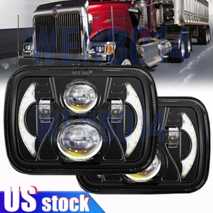 Pair 5x7'' 7x6 LED Headlight DRL For International 9900i SFA 7400 5600i 9200 SBA - Picture 1 of 10