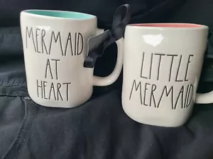 Rae Dunn Disney "The Little Mermaid" Double Sided Mugs Set of 2 BNWT - Picture 1 of 6
