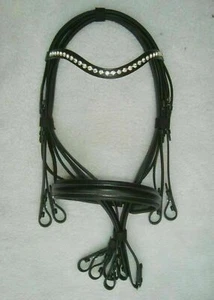 Adams-Tack Leather Weymouth Horse Black Bridle with Leather Reins in All Size - Picture 1 of 7