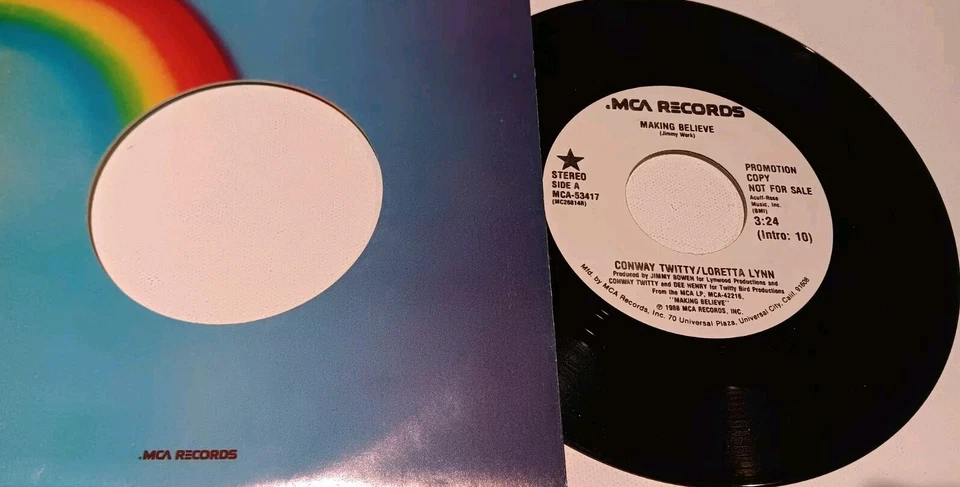 Conway Twitty/Loretta Lynn, Making Believe, 1988, 7"RARE PROMO - NEVER PLAYED!! - Image 1 of 4
