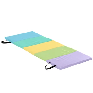 Neu - Bounce Tumbling Matte für Kinder - Pastell Gymnastikmatte - Faltbare Trainingsmatte - Bild 1 von 3