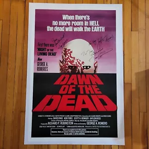 Póster de película firmado por elenco, DAWN OF THE DEAD (1978) 27x41" Tom Savini - Imagen 1 de 4