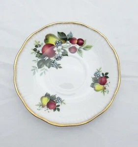 Rosina Bone China Saucer Fruits & Flowers Brushed Gold Trim - Picture 1 of 4