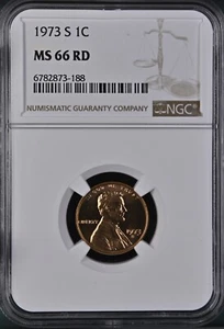 1973-S 1C RD Lincoln Memorial One Cent  NGC MS66RD      3968873-188 - Picture 1 of 2