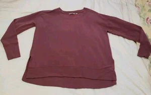 Athleta Women Long Sleeve Coaster Luxe Sweatshirt Top XL Plum - Picture 1 of 3