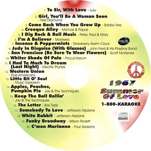 CUSTOM KARAOKE 1967 SUMMER OF LOVE cdg CD+G HARD-TO-FIND SONGS GROOVY TRACKS - Picture 1 of 1