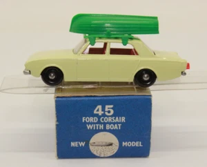 my995, Alter Matchbox Lesney 45 B Ford Corsair Boat Boot 65er BOX OVP TOP - Bild 1 von 19