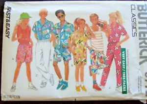 Motivo Butterick Cucito Ragazzi Ragazze Camicia Tank Pantaloncini Pantaloni Taglia Unica Nuovo Fuori Produzione - Foto 1 di 1