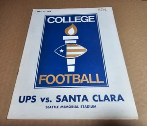 1970 PUGET SOUND vs SANTA CLARA COLLEGE FOOTBALL PROGRAM LOGGERS BRONCOS UPS - Picture 1 of 13