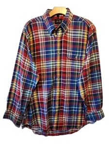 Allen Solly Multicolor Plaid Button Up Long Sleeve Dress Shirt Mens Large - Picture 1 of 11