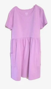 Wonder Nation Girl's T-Shirt Dress Short Sleeve Pink Crew Neck Pockets New 22K53 - Picture 1 of 7