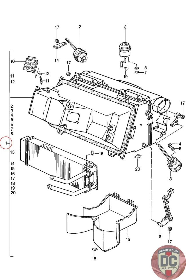 1980 - 1982 保时捷 928 HVAC 盒 92857403703 — 第 1/1 张图片