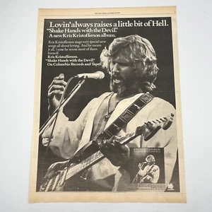 Kris Kristofferson Shake Hands With The Devil 1979 Vtg Print Ad 10x13.5" AD ONLY - Picture 1 of 5