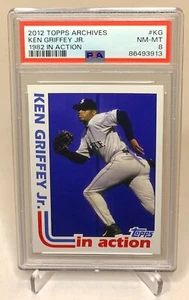 2012 Topps Archives Ken Griffey Jr 1982 In Action PSA 8 #KG - Picture 1 of 2