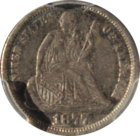 1877-CC XF45 Seated Liberty Dime, PCGS 46283602 Cover