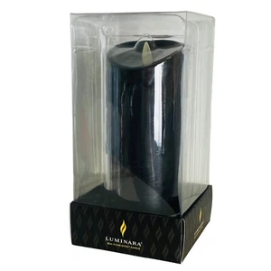 Luminara Halloween candela nera senza fiamma effetto vera fiamma 6,5 pollici pilastro a goccia - Foto 1 di 3