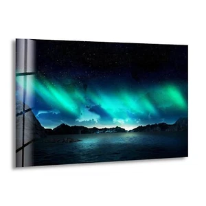 Arte de pared de vidrio etéreo de auroras boreales - Imagen 1 de 7