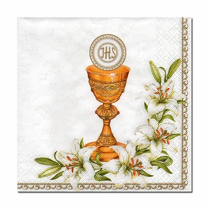4 Motivservietten Servietten Tovaglioli Napkins Kirchlich Kelch Lilien (543) - Bild 1 von 1