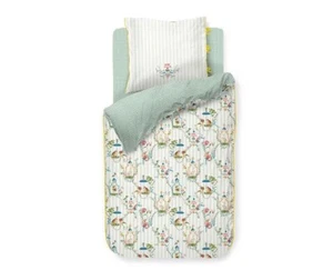 Pip Studio Baumwoll Bettwäsche Singerie in Weiß 155x220cm UVP 119,95 - Bild 1 von 4