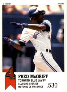 1991 Panini Canadian Top 15 #40 Fred McGriff