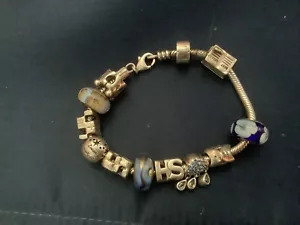 CHAMILIA STERLING 925 8" SCHLANGENSTIL MIT 11 CHARMS. TOP ZUSTAND... - Bild 1 von 4