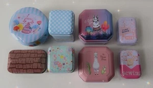 Tin Box Jar Packing Boxes Jewellery Pin Candy Small Storage Tin x3 - Picture 1 of 24