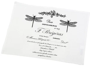 Platzdeckchen, Untersetzer, Tischset,Weiß,“French“,Landhausstil,Libelle, - Bild 1 von 3