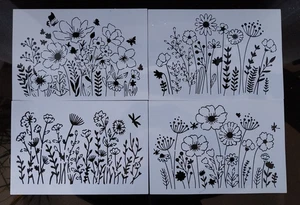 Wild Flowers Stencil 30cm x 20cm (Choose A Design) - Picture 1 of 5
