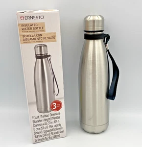 16.9 oz Stainless Steel Water Bottle with wrist strap insulated leakproof cap - Picture 1 of 4