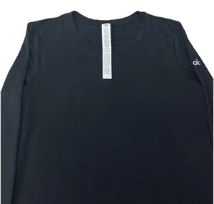 Camisa negra de manga larga pequeña Alo Yoga para mujer - Imagen 1 de 9